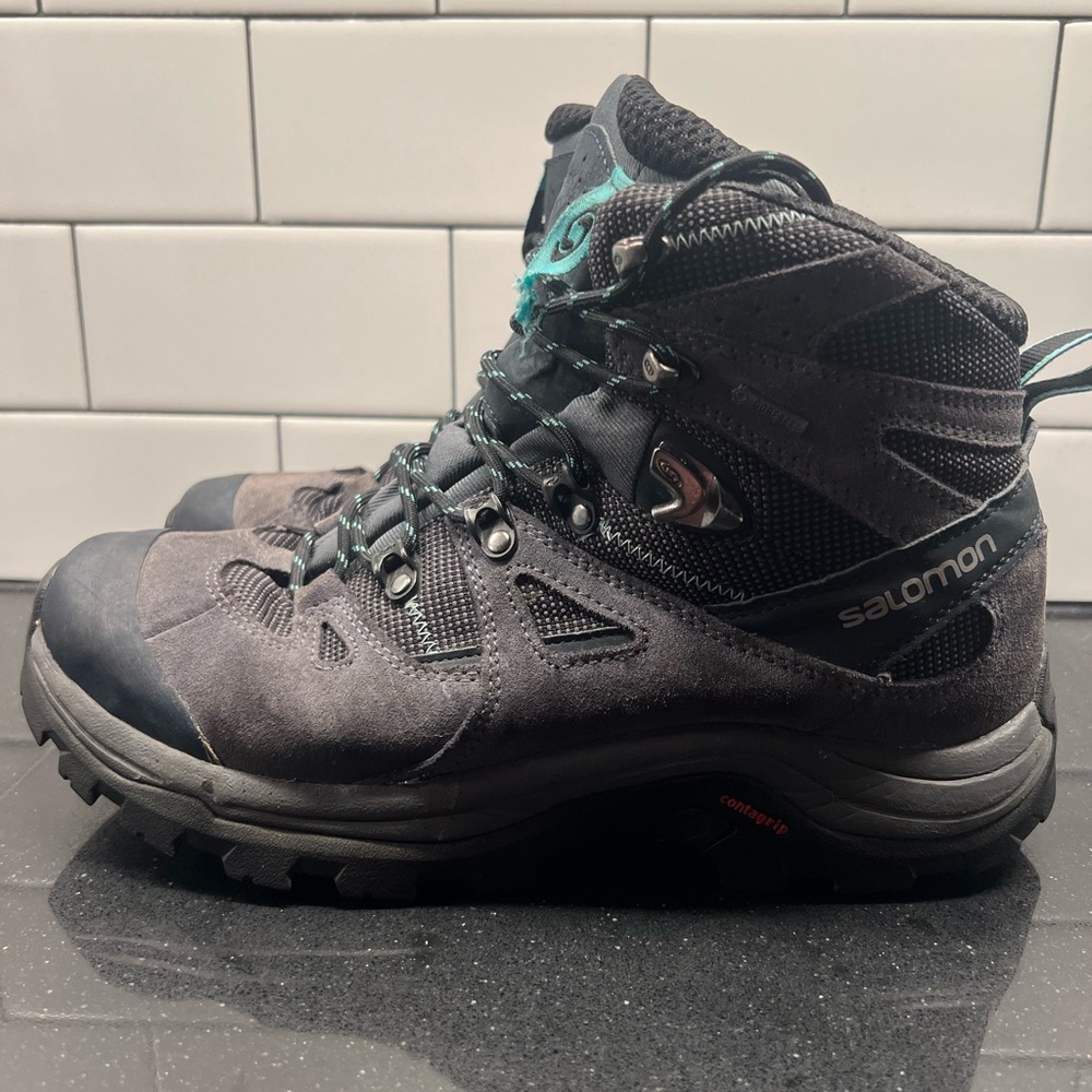 Salomon Black Lace Up Boots - Picture 2 of 8